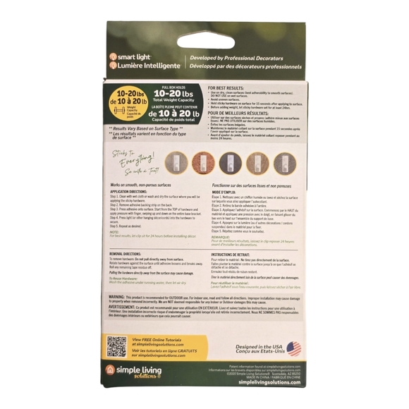 New 12ct ProDec Outdoor Lighting Sticky Hooks Adhesive String Light Clips Hook - Picture 2 of 6